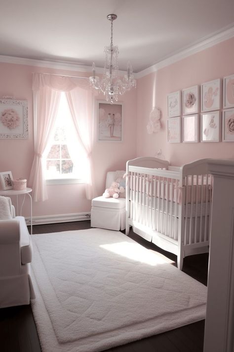 Baby Girl Nursery’s, Babygirl Room Ideas Girl, Girl Baby Bedroom Ideas, Cute Pink Nursery, Baby Room Ideas For Girls Themes, Baby Girl Nursery Blush Pink, All White Nursery Girl, Baby Girl Nursery Aesthetic, Baby Pink Nursery Ideas