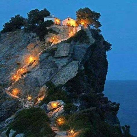 St John Chapel  Skopelos island, Sporades, Thessaly, Central Greece. Skopelos Island, Honeymoon Goals, Mamma Mia Wedding, Skopelos Greece, Visit Greece, Skiathos, Greece Islands, Travel Pics, Mama Mia