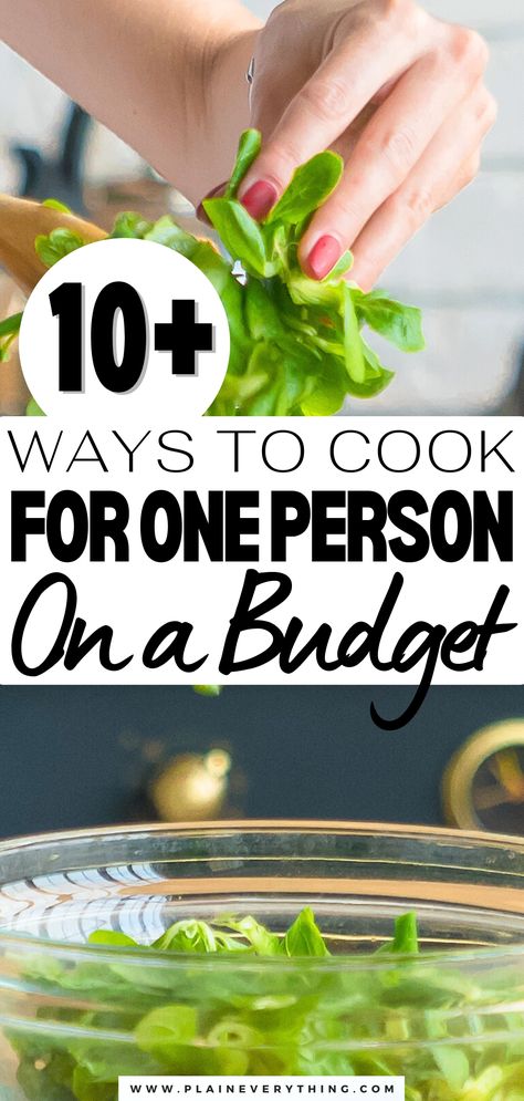 How to Cook For One Person On A Budget Cooking For One On A Budget, Cooking Healthy For One Person, Meal Plan For One Person On A Budget, Healthy Eating For One Person, Meals Everyone Should Know How To Cook, Healthy Meals For 1 Person, Eating Healthy On A Budget For One, Meal Planning For One Person, Cheap Meals For One Person