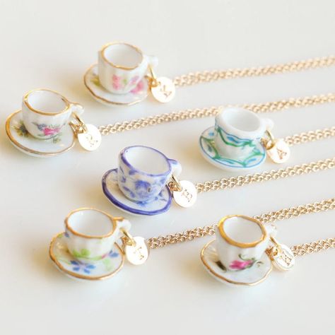 Tea Party Jewelry, Tea Cup Necklace, Tea Jewelry, Tea Cup Party, Cooking Party, Bridesmaids Jewelry, Unique Tea, Gifts For Anyone, Drink Tea