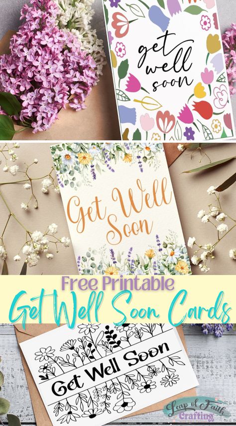 free get well soon printable cards Free Get Well Cards, Get Well Baskets, Free Printable Cards, Christian Printables, Holiday Printables, Get Well Gifts, Cricut Cards, Printable Greeting Cards, Get Well Soon