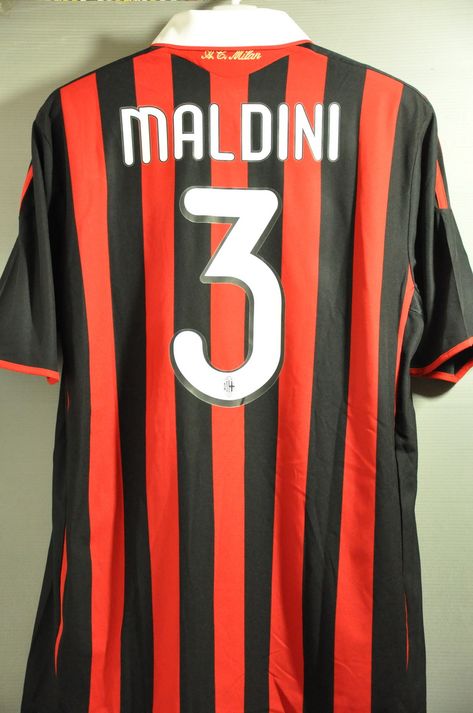 AC Milan Maldini Home Jersey Shirt Replica Ac Milan Jersey, Ac Milan Shirt, Paolo Maldini, A.c. Milan, Png Clothes, Soccer Outfits, Football Uniform, Jersey Long Sleeve, Vintage Jerseys