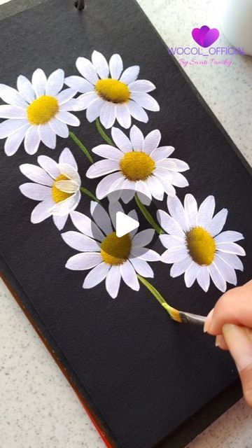 Swati Pandey | OneStroke Flower painting on Instagram: "Graceful Daisies in One Stroke: Where simplicity meets beauty on canvas. ❤️
.
.
.
.
.
.
#painting #acrylicpainting #flowerpainting #floral #onestroke #artwork #viralreels #artvideos #trendingreels #aesthetic #ａｅｓｔｈｅｔｉｃ #wocol_official" 4d Painting On Canvas, Daisy Flower Acrylic Painting, Canvas Flower Painting Ideas, Flower Pot Drawing Painting, Daisy Art Painting, Flower Painting Ideas On Canvas, Oil Paint Flowers, Aesthetic Canvas Painting Ideas, Acrylic Painting Aesthetic