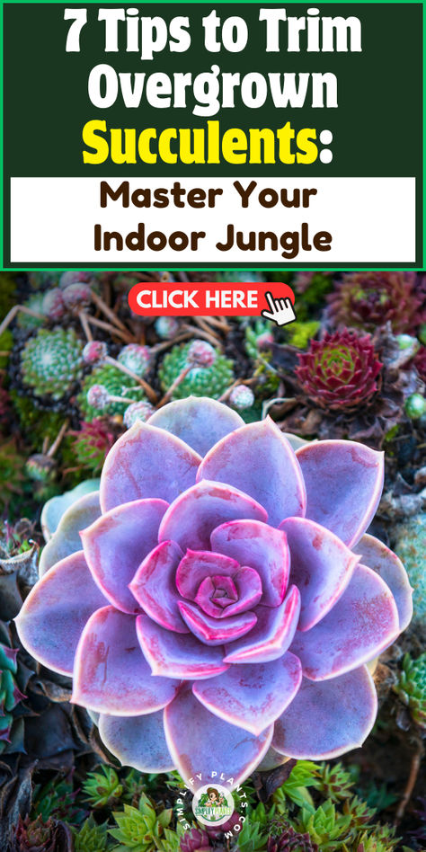 "Discover 7 essential tips to trim overgrown succulents and master your 
indoor jungle! Learn effective overgrowth control, succulent pruning 
techniques, and stem management strategies for optimal plant rejuvenation. 
Elevate your indoor gardening game with our expert advice and ensure your 
succulents thrive beautifully. Perfect for both beginners and experienced 
gardeners!" Overgrown Succulents, Succulent Care Indoor, Creative Styling, Management Strategies, Succulent Care, Succulents Indoor, Indoor Jungle, Indoor Gardening, Succulent Pots