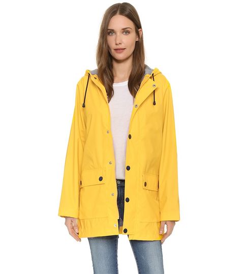 How to Dress When It's Hot AND Rainy Outside via @WhoWhatWear Vinyl Coat, Yellow Rain Jacket, Girls Raincoat, Mac Coat, Hooded Coats, Vinyl Raincoat, Yellow Coat, Raincoat Kids, Raincoat Jacket