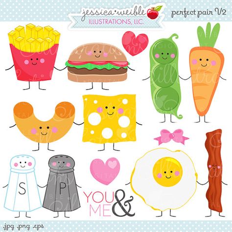 . Things That Go Together, Things That Go, Clip Art Pictures, Food Cartoon, Valentine Clipart, Cute Clipart, Drawing Videos, Kawaii Drawings, Food Illustrations