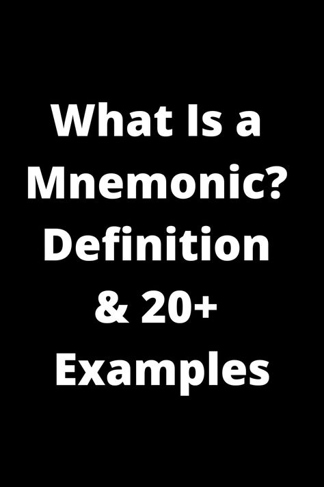 Explore the world of mnemonics with this comprehensive guide! Discover the definition and over 20 examples to help enhance your memory and learning. From acronyms to visualization techniques, unlock the power of mnemonic devices for better retention. Perfect for students, educators, and curious minds alike looking to boost memory recall effortlessly. Start transforming your learning experience today with mnemonic strategies that work! Memory Strategies, Visualization Techniques, Mnemonic Devices, Boost Memory, Learning Style, Create Words, Brain Training, Learning Languages, Explore The World