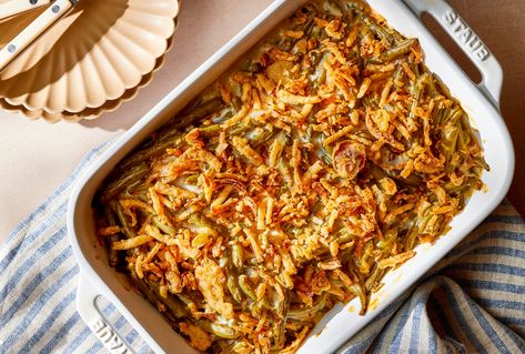 Our classic green bean casserole recipe is loaded with cream of mushroom soup, canned green beans, and French fried onions. A few tweaks make this the best green bean casserole you've ever tried. Asian Casserole Recipes, Asian Casserole, Dinner Cabbage, Easy Green Bean Casserole, Best Green Bean Casserole, Slow Cooker Green Beans, Homemade Green Bean Casserole, Classic Green Bean Casserole, Green Bean Casserole Recipe