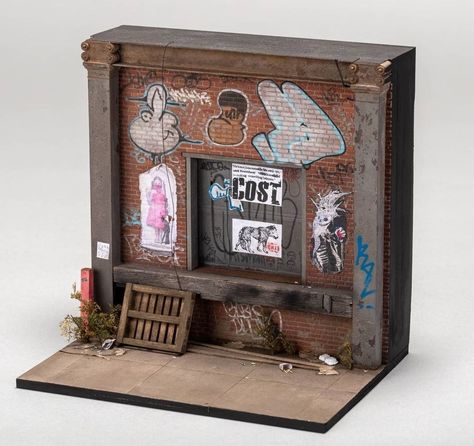 Joshua Smith Miniatures, Graffiti Diorama, Miniature Graffiti, Diorama Art, Joshua Smith, Diorama 1:64, Train Miniature, Bg Design, Diy Doll Miniatures