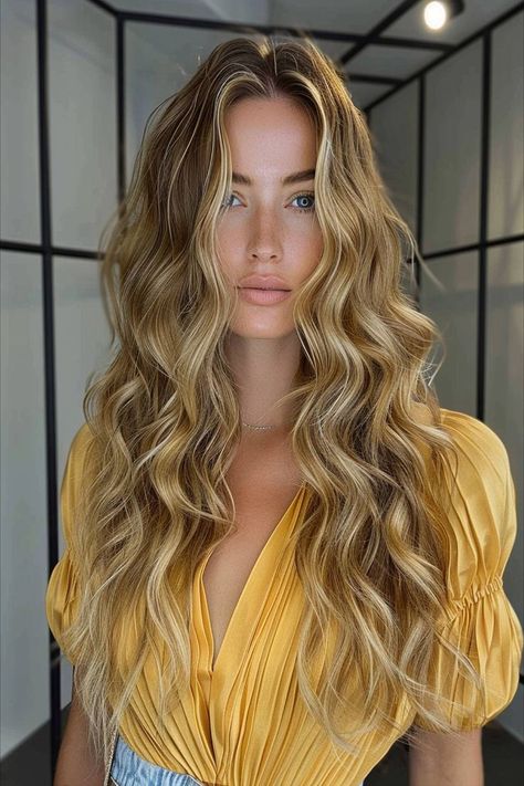 Enchanting mermaid waves for long hair, showcasing an ethereal allure Mermaid Wedding Hair, Mermaid Haircut, Waves For Long Hair, Mermaid Hair Waves, Long Hair Waves, Wavy Wedding Hair, Mermaid Waves, A Hairstyle, Long Locks