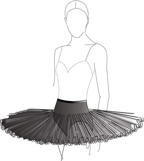 Skirt Flat Sketch, Ballet Rehearsal, Tutu Pattern, Eye Tape, Net Pattern, Technical Drawings, Technical Drawing, Tutu Skirt, Ballet