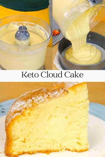 Keto Cloud Cake - EASY KETO RECIPES Keto Quiche, Keto Cakes, Cloud Cake, Postre Keto, Keto Treats, Keto Baking, Desserts Keto, Keto Pancakes, Keto Cake