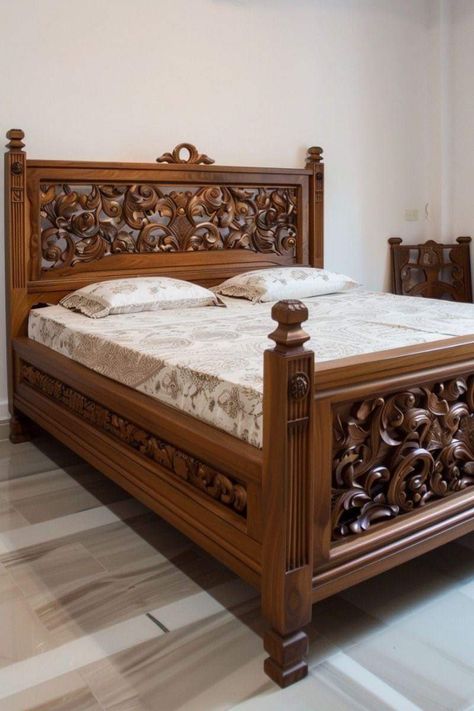 Double Cot Bed Designs, Teak Wood Bed, Solid Wood Bed Design, Bed Designs With Storage, Bed Design Ideas, Box Bed Design, Wood Bed Design, Wooden Sofa Designs, Wooden Bed Design