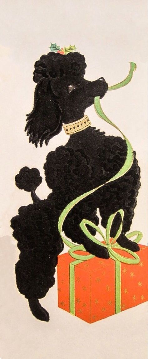 Christmas card poodle. Christmas Poodle, Poodle Card, Poodle Drawing, Puppy Obedience Training, Black Poodle, French Poodle, Positive Dog Training, Poodle Grooming, Easiest Dogs To Train