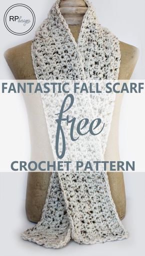 Crochet Patterns Scarf, Free Crochet Scarf, Crochet Cowls, Fast Crochet, Crochet Scarf Pattern, Fall Scarf, Crochet Scarfs, Diy Crochet Patterns, Scarf Patterns