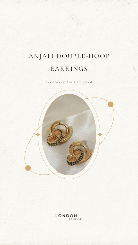 Elevate Your Style with the Anjali Double-Hoop Earrings! Introducing our show-stopping Anjali Double-Hoop Earrings, the ultimate accessory to enhance your ensemble with elegance and charm! Crafted with meticulous attention to detail, these earrings are made from high-quality stainless steel and adorned with a luxurious 18K gold plating, ensuring durability and timeless beauty. Instagram Story Ads, Jewellery Advertising, Jewelry Product Shots, Christian Shirts Designs, Email Template Design, Event Graphics, Graphic Design Brochure, Jewelry Editorial, Vintage Png