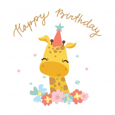 Toddler Birthday Cakes, Doodle Art Posters, Birthday Cards Images, Happy Bird Day, Happy Birthday Cat, Giraffe Birthday, Gift Tags Birthday, Card Flowers, Birthday Post Instagram