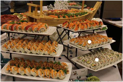 Sushi Display, Sushi Catering, Sushi Buffet, Sushi Platter, Sushi Party, Catering Display, Party Food Buffet, Reception Food, Party Food Platters