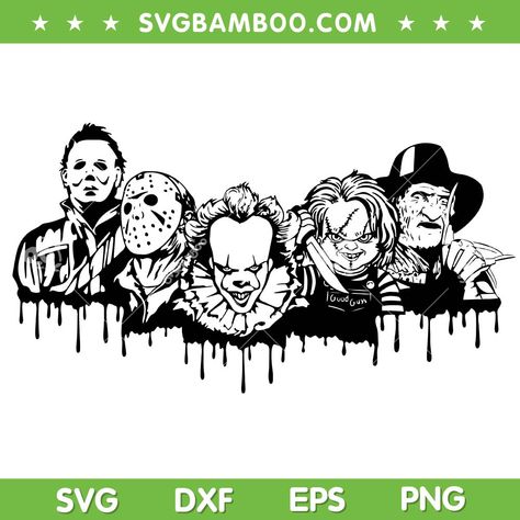 Pennywise Svg, Halloween Horror Characters, Horror Movie Svg, Deer Head Silhouette, Cricut Svgs, Friends Svg, Horror Svg, Character Group, Head Silhouette