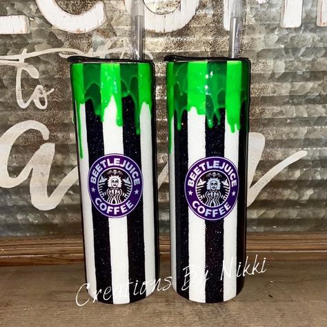 Beetlejuice Tumbler, Globe Tumbler, Sublimation Wraps, Epoxy Crafts, Resin Tumblers, Glitter Tumbler Cups, Cup Ideas, Tumbler Cups Diy, Tumbler Ideas