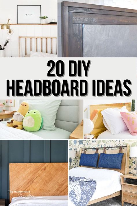 Looking for headboard ideas? Check out this list of 20 easy DIY headboard projects to create the perfect look for your bedroom on a budget! Diy Headboard Projects, Fake Headboard, Diy Headboard Ideas Easy, Diy King Size Headboard, Easy Diy Headboard, Unique Headboard Ideas, Diy King Headboard, Girls Headboard, Wall Headboard Ideas