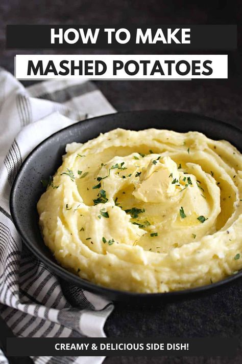 French Mashed Potatoes, Homemade Mashed Potatoes Recipe, Garlic Mashed Potatoes Recipe, Easy Mashed Potatoes, Fluffy Mashed Potatoes, Homemade Mashed Potatoes, Best Mashed Potatoes, Mashed Potatoes Recipe, Making Mashed Potatoes