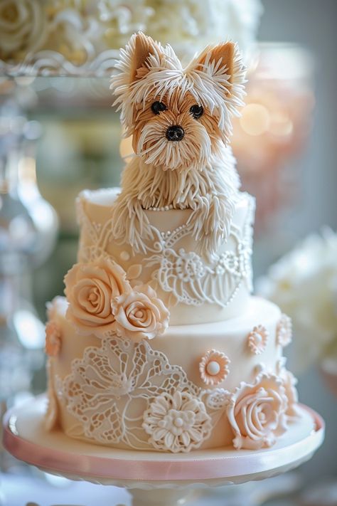 Top Yorkie Birthday Cake Designs That Bark Sophistication Yorkie Birthday Cake, Yorkie Cupcakes, Dog Cake Design, Yorkie Birthday, Puppy Cakes, Sewing Machine Cake, Birthday Cake Designs, 70th Birthday Cake, Puppy Cake