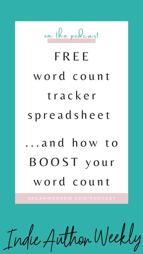 In this quick episode of Indie Author Weekly, you'll learn a handy trick for how to boost your word count... plus a FREE word count tracker spreadsheet! So whether you're trying to write a book during National Novel Writing Month or you're just trying to increase your word count, this simple writing tip will help you out. Get the goods now! Tune into the Indie Author Weekly writer podcast for #NaNoWriMo book writing tips and author tips for the writing community... Word Count Tracker, Author Tips, National Novel Writing Month, Word Count, Free Word, Editing Writing, Your Word, Book Writing Tips, Writing Resources