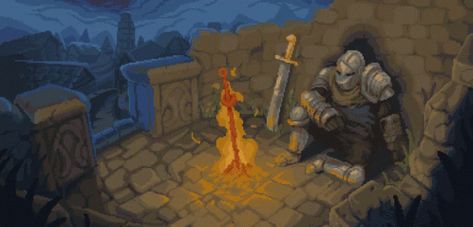 Dark Souls Bonfire GIF - DarkSouls Bonfire Rest - Discover & Share GIFs Yuumei Art, Medieval Memes, Last Game Manga, Dark Souls Wallpaper, Dark Souls Artwork, Berserk Anime, Dark Souls 2, Piskel Art, Pixel Art Background