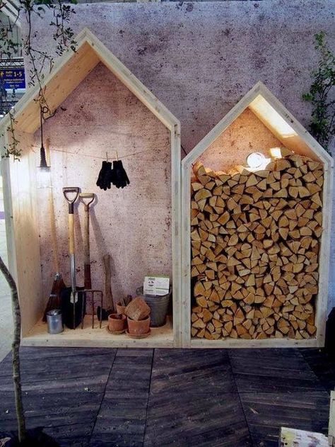 Firewood Storage Outdoor, Outdoor Firewood Rack, Outdoor Storage Solutions, Firewood Rack, Firewood Storage, Garden Tool Storage, Metal Shed, Wood Shed, Garden Storage