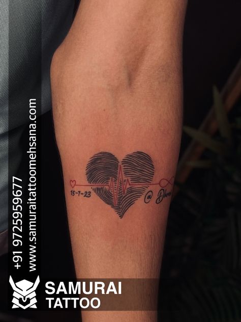 Thumb Print Heart Tattoo, Thumb Print Tattoo, Tattoos Man, Fingerprint Tattoo, Fingerprint Heart Tattoos, Heart Tattoo Ideas, Heart Tattoo Design, Fingerprint Tattoos, Kali Tattoo