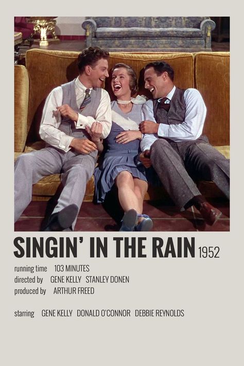 Singing In The Rain Movie Poster, Show Polaroid Poster, The Rain Movie, Iconic Movie Posters, Film Posters Minimalist, Great Movies To Watch, Polaroid Poster, Movie Poster Wall, Movie Covers