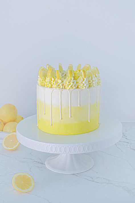 Gluten-free Vegan Lemon Cake with Curd and American Buttercream 7 Lemon Cake Decoration Ideas, Lemon Cake Decoration, American Buttercream Recipe, Vegan Lemon Cake, Cake Decoration Ideas, American Buttercream, Cake Rack, Gluten Free Cake, Buttercream Recipe