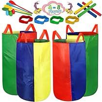 Birthday Party Outdoor Games, Field Day Birthday Party, Party Outdoor Games, Backyard Games For Kids, Potato Sack Race, Relay Batons, Potato Sack Races, Backyard Games Kids, Egg And Spoon Race