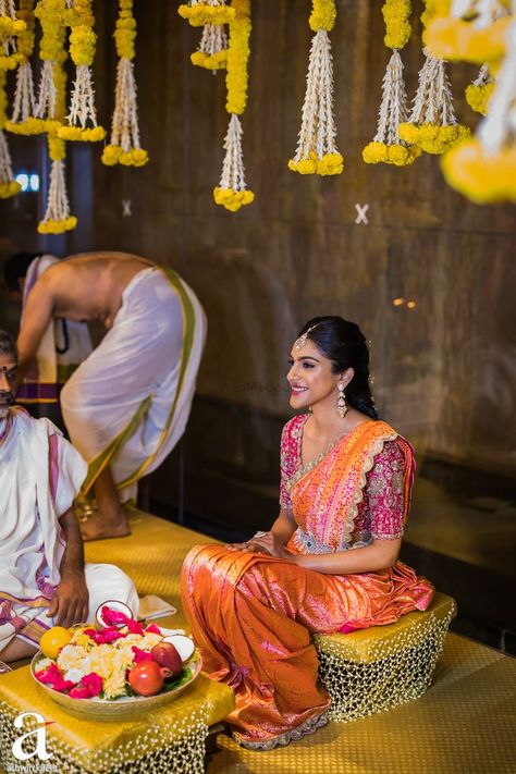 Photo From Shravya And Sharan's Engagement  - By Ashwin Kireet Photography Mugurtham Jadai, Telugu Wedding Decoration, South Indian Engagement, Shaadi Vibes, Engagement Sarees, Engagement Saree, Indian Engagement, Bridal Sarees South Indian, Telugu Wedding