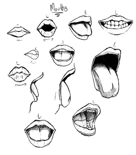 Other resources Oh my god, this was harder than I thought, and doing it in one sitting was probably not a good idea Anyway, I felt like practicing some facial expressions, because I suck at them. I... Open Mouth Drawing, Mouth Shapes, رسم كاريكاتير, Mouth Drawing, 얼굴 그리기, Drawing Faces, Lips Drawing, Digital Paintings, Eye Tutorial