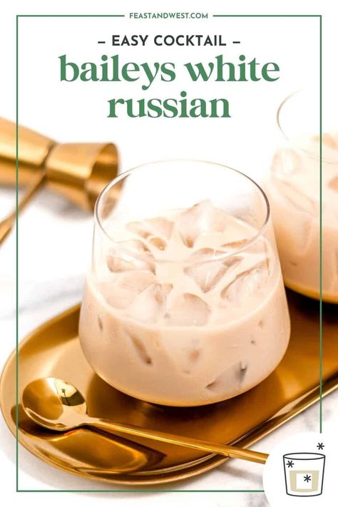 This Baileys White Russian cocktail recipe is creamy, sweet and really simple to make! If you love the classic White Russian cocktail, you’ll enjoy fun twist that is extra creamy and sweet. https://feastandwest.com/2024/02/14/baileys-white-russian/ Baileys Light Recipes Drinks, Baileys Cocktails Easy, White Russian Recipe Baileys, Drinks With Baileys, Baileys Cocktail, Baileys Recipes Drinks, White Russian Recipe, Baileys Cocktails, Frozen Drinks Alcohol