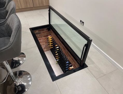 Floor Wine Cellar, Walking On Glass, Kids Basement Ideas, Open Wardrobe, Kids Basement, Furniture Design Chair, Display Unit, Secret Rooms, Interior Wall Design