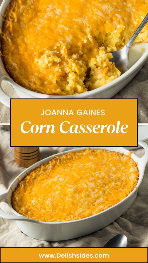 Joanna Gaines Corn Casserole Corn Casserole Recipes, Best Corn Casserole, Best Corn Casserole Recipe, Corn Soufflé Recipe, Creamy Corn Bread, Creamed Corn Cornbread, Joanna Gaines Recipes, Corn Recipes Side Dishes, Cornbread With Corn