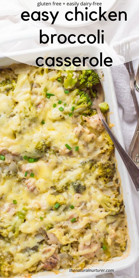 Dairy Free Chicken Broccoli Casserole, Dairy Free Family Dinners, Chicken Broccoli Rice Casserole Dairy Free, Easy Chicken Broccoli Casserole, Gluten Free Chicken Casserole, Broccoli Casserole Healthy, Aviva Romm, Healthy Family Dinner, Natural Nurturer