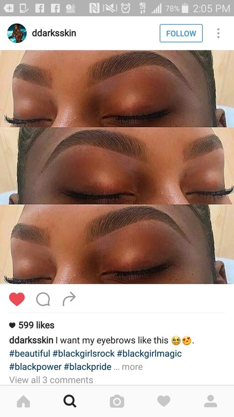 Nails Black Women Dark Skin, Nails Black Women, Eyebrows Goals, Makeup Tip, Eyebrows On Fleek, Perfect Eyebrows, Nails Black, Dark Skin Makeup, Makeup Goals