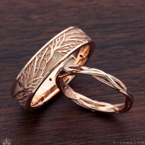 Branch Wedding Band, Tiffany Wedding Rings, Gold Wedding Bands, Matching Wedding Rings, Custom Wedding Rings, Band Design, Wedding Rings Rose Gold, Wedding Rings Unique, Wedding Rings Vintage