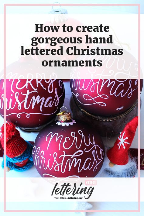 Christmas Bauble Calligraphy, Writing On Christmas Ornaments, Initial Christmas Ornaments Diy, Hand Lettered Ornaments, Diy Personalized Christmas Ornaments, Calligraphy Ornaments, Crafty Christmas Gifts, Presents For Family, How To Make Letters