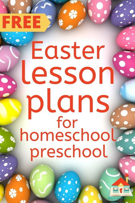 Easter Actives Preschool Lesson Plans - Stay At Home Educator Easter Homeschool Lesson, Easter Lesson Plans Preschool, Homeschool Preschool Curriculum Free, Easter Preschool Activities, Easter Curriculum, Easter Homeschool, At Home Preschool, Easter Activities For Toddlers, Easter Activities For Preschool