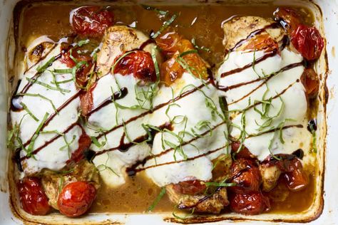 One-Pan Caprese Baked Chicken Recipe (Just 6 Ingredients) | The Kitchn Easy Entrees, Chicken Caprese, Grandparents Quotes, One Pan Dinner, Lunch Appetizers, Caprese Chicken, Pan Dinners, Food History, Chicken Dishes Recipes