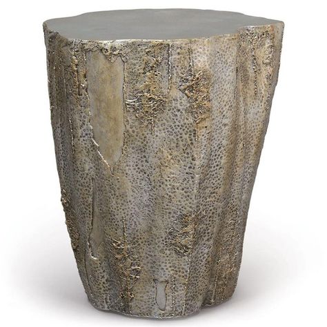 Palecek Rivers Global Bazaar Gold Casted Resin Round Side Table Round Metal Side Table, Luxury Furniture Stores, Natural Tree, Eclectic Furniture, Outdoor Armchair, Bear Lake, Side And End Tables, Round Side Table, Kathy Kuo Home