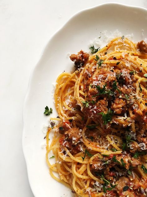 Anna Barnett, Fennel Pasta, Sausage Ragu, Artichoke Soup, Fennel Sausage, Sausage Spaghetti, Spicy Peanut Sauce, Vegan Sausage, Sausage Pasta