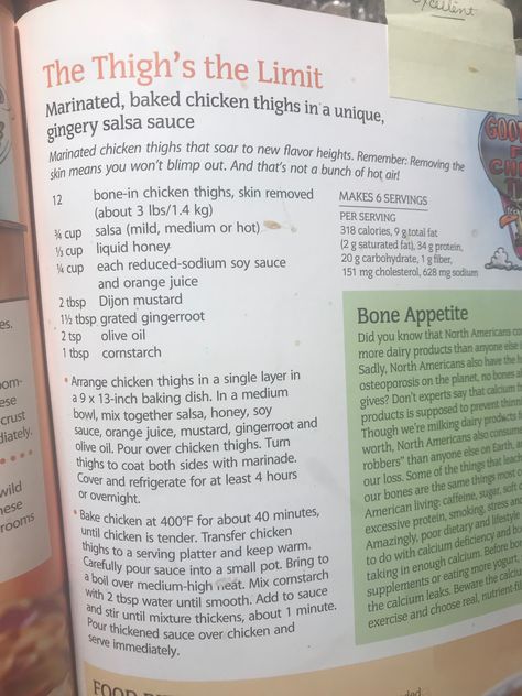 Looney Spoons Chicken Thighs Looney Spoons Recipes, Looney Spoons, Marinated Chicken Thighs, Bone In Chicken Thighs, Salsa Sauce, Dinner This Week, Baked Chicken Thighs, Main Courses, New Flavour