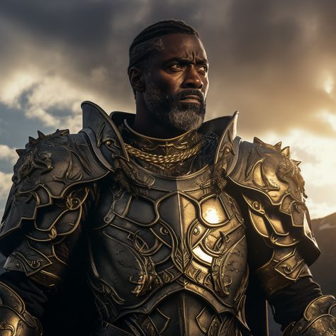 Black Man Warrior Art, Oath Of Vengeance Paladin Aesthetic, Black Warrior Male, Black Paladin, Planes Characters, Dnd Paladin, Old Warrior, Black Royalty, African Royalty