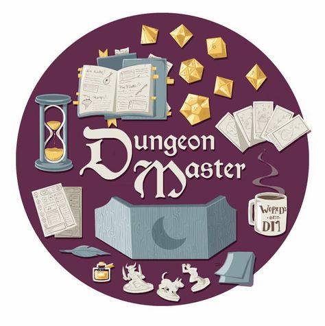 Dnd Dungeon Master Art, Dnd Widgets, Dnd Profile Pic, Dungeons And Dragons Pfp, Dnd Pictures, Dnd Dm Art, Dnd Cartoon, Ttrpg Aesthetic, D&d Illustration